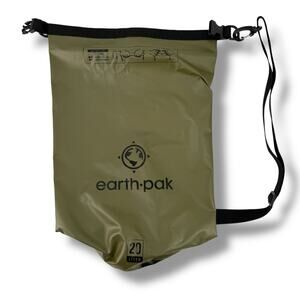 Earth Pak Waterproof Dry Bag  Roll Top Sling Bag Backpack 20 Liter Green Black